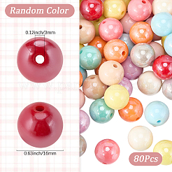 80Pcs Opaque Acrylic Beads&nbsp;TACR-SP0001-27