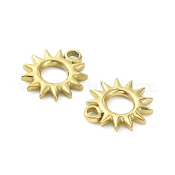 304ステンレススチールチャーム  太陽光線チャーム  14KGP本金メッキ  12x11x1.6mm  穴：1.5mm&nbsp;STAS-L269-058G