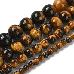 1 Strand Natural Tiger Eye Beads Strands&nbsp;G-YW0002-42A