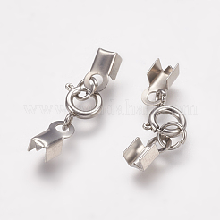 変色しにくい304ステンレススチール製スプリングリング留め具  コー​​ドが終了すると  ステンレス鋼色  24mm&nbsp;STAS-L021-14P