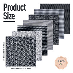 ポリエステル生地  混在模様の方形  ブラック  510~515x510~515x0.2mm  7個/セット&nbsp;DIY-TAC0021-41A