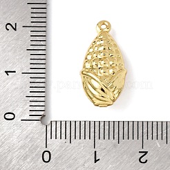真鍮チャーム  長持ちメッキ  ラックめっき  カドミウムフリー＆鉛フリー  18KGP本金メッキ  トウモロコシ  19x10x6.5mm  穴：0.9mm&nbsp;KK-C119-06B-G