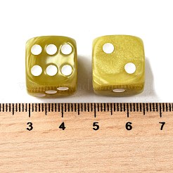 不透明なアクリルビーズ  サイコロ  穴なし/ドリルなし  ライトカーキ  15.5x15.5x15.5mm&nbsp;MACR-F083-14C