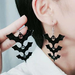 Halloween Bat Acrylic Dangle Earrings&nbsp;FS-WG3D7A4-02