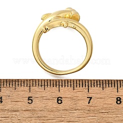 女性用クジラ真鍮カフリング  カドミウムフリー＆鉛フリー  長持ちメッキ  ラックめっき  18KGP本金メッキ  20.5mm  内径：18mm&nbsp;RJEW-Z085-01G-01
