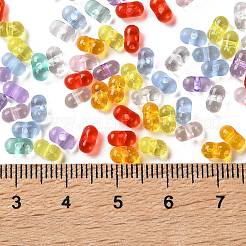 透明なアクリルビーズ  ピーナッツ  ミックスカラー  6x3.5x3mm  穴：1.2mm  約1470個/50g&nbsp;X-MACR-L010-02