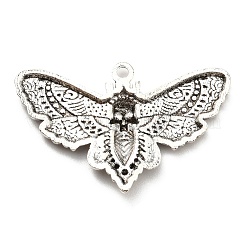合金ペンダント  頭蓋骨を持つ蛾  アンティークシルバー  27x42x3mm  穴：2mm&nbsp;PALLOY-D020-14AS