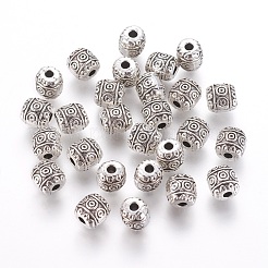 Tibetan Style Alloy Barrel Beads&nbsp;TIBEB-5178-AS-RS