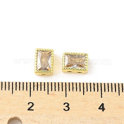 Rectangle Brass Glass Beads&nbsp;KK-Z101-01G