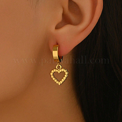 Elegant Stainless Steel Hollow Heart Hoop Earrings&nbsp;HL4677