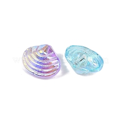 海をテーマにした電気メッキガラスビーズ  染め＆加熱  シェル形状  10.5x12.5x8.5mm  穴：0.8~1mm&nbsp;EGLA-L046-01A