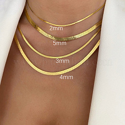 女性用304ステンレススチールスネークチェーンネックレス  ゴールドカラー  4mm  15.75インチ（40cm）&nbsp;WG80FEF-11