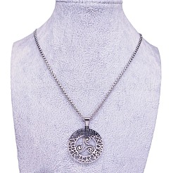 304 Stainless Steel Viking Hollow Trinity Knot Pendant Necklaces for Women Men&nbsp;FS-WG6E19D-01