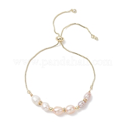 Natural Cultured Freshwater Pearl Beads Slider Bracelets&nbsp;BJEW-JB13410