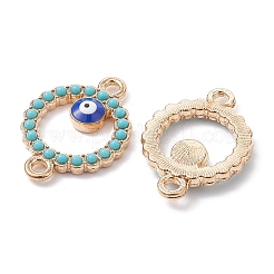 Alloy Enamel Connector Charms with Synthetic Turquoise&nbsp;FIND-YW0003-49