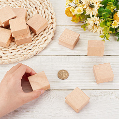 Unfinished Beech Wooden Grooved Square Shape&nbsp;WOOD-WH0124-25