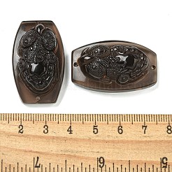 天然氷黒曜石彫刻コネクタチャーム  pi xiu リンク  35x21x11mm  穴：1.6mm&nbsp;G-Q191-01A