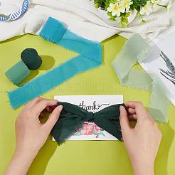 4 Rolls 4 Colors Polyester Raw Edged Ribbon&nbsp;OCOR-NB0001-81A