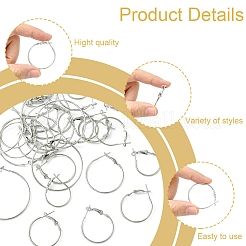 32Pcs 4 Styles Iron Huggie Hoop Earring Findings&nbsp;IFIN-FS0001-49B