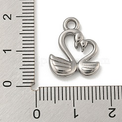 変色しない304ステンレススチールペンダント  白鳥チャーム  ステンレス鋼色  17.5x15x2.5mm  穴：2.1mm&nbsp;STAS-N103-91P
