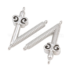 真鍮製シャンデリアコネクターパーツ  シェブロン  18KGP本金メッキと925スターリングシルバーメッキ  31x21x5.5mm  穴：1.5mm&nbsp;KK-CBA7BFE-05A-P
