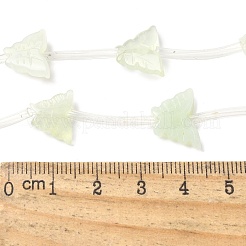 天然新しいヒスイの​​ビーズ連売り  蝶  プラスチックチューブビーズ付き  10~11x13~15x2~3mm  穴：0.7mm  約14個/連  15.55''（39.5センチメートル）&nbsp;G-B136-A01