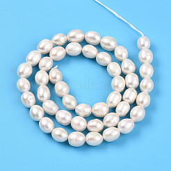 Natural Cultured Freshwater Pearl Beads Strands&nbsp;PEAR-N012-06Y-01