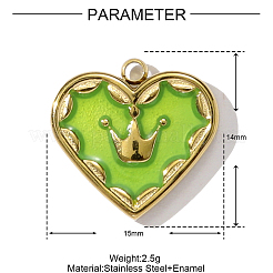 304 Stainless Steel Enamel Pendants&nbsp;STAS-OY001-96G