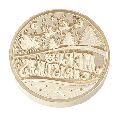 Merry Christmas Series Wax Seal Brass Stamp Head&nbsp;LS-AJEW-M037-01G-04