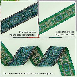 14m 4色 エスニック風刺繍ポリエステルリボン  服飾材料  花柄  4本のメタリック線ツイストタイ付き  ミックスカラー  33mm  3.5m /カラー&nbsp;SRIB-FG0001-03