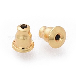 304ステンレススチール製イヤーナット  ピアスバックキャッチ  ゴールドカラー  6x5mm  穴：1.2mm  0.7~0.9mmピンに適合&nbsp;X-STAS-G205-11G