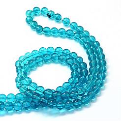 Baking Paint Transparent Glass Round Bead Strands&nbsp;DGLA-Q022-6mm-03