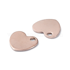 ステンレススチールチャーム201個  ハートチャーム  ローズゴールド  6.5x7x1mm  穴：1.2mm&nbsp;STAS-H191-01A-RG