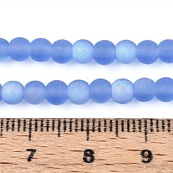 Frosted Transparent Glass Beads Strands&nbsp;GLAA-T032-T4mm-MBB04