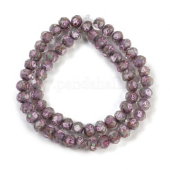 Handmade Gold Sand Lampwork Beads Strands&nbsp;LAMP-R141-10mm-25
