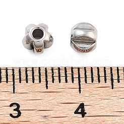 変色しない202ステンレススチールビーズ  花  ステンレス鋼色  4x5x4mm  穴：1.2mm&nbsp;STAS-U012-04A-P