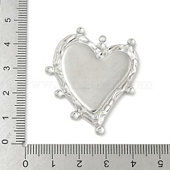 304ステンレススチールペンダントカボションセッティングエナメル  ハートチャーム  ステンレス鋼色  41x35.5x3mm  穴：1.6mm&nbsp;STAS-L293-02P