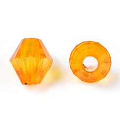 透明なアクリルビーズ  双円錐形  オレンジ  4x4mm  穴：1.2mm  約340個/10g&nbsp;X1-TACR-S146-4mm-11