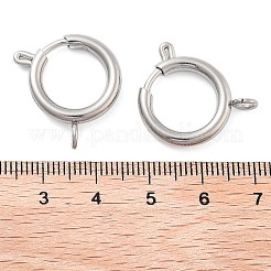 変色しない304ステンレススチールスプリングリング留め具  ステンレス鋼色  21x18x3mm  穴：3mm&nbsp;STAS-E104-09C-P