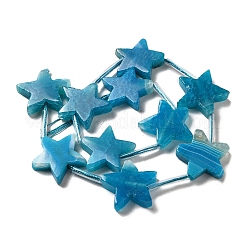 天然石瑪瑙ビーズ連売り  染め  スター  ライトスカイブルー  26x6mm  穴：1mm&nbsp;G-D368-01