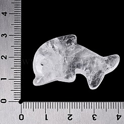 天然石クオーツクリスタルペンダント  ロッククリスタル製のイルカのチャーム  29~31x27~33x6.5~8.5mm  穴：1.8~2mm&nbsp;G-Q608-04A
