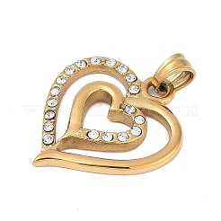 304 Stainless Steel Crystal Rhinestone Pendants&nbsp;STAS-Z097-14G