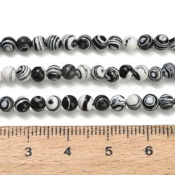 染色された合成マラカイトビーズ連売り  スムーズなラウンド  ブラック  4mm  穴：0.6mm  約106~110個/連  14.88~15.43（37.8~39.2センチメートル）&nbsp;GG-CBA6382-A03-4mm-03