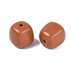 アクリルビーズ  不透明な  キューブ  シエナ  17x16x16mm  穴：2.7mm&nbsp;OACR-ZX006-33V