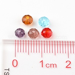 Faceted Rondelle Transparent Glass Beads&nbsp;GLAA-R152-4mm-M1