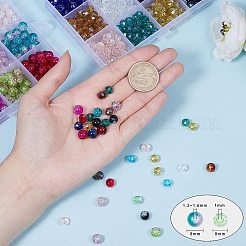 スプレー塗装されたクラックル/電気メッキガラスビーズ  ミックスカラー  8mm  穴：1~1.6mm  780個/セット&nbsp;GLAA-PH0007-42