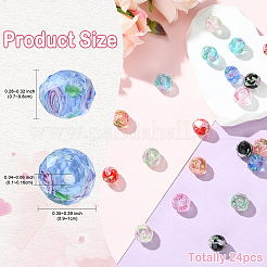24Pcs 8 Styles Handmade Lampwork Beads&nbsp;LAMP-FS0001-79