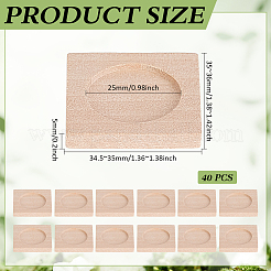 木製カボションセッティング  正方形  パパイヤホイップ  34.5~35x35~36x5mm  内径：25mm&nbsp;WOOD-WH0124-162A