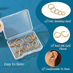 10Pcs 5 Size 316L Surgical Stainless Steel Huggie Hoop Earrings for Girl Women&nbsp;EJEW-TA0001-10