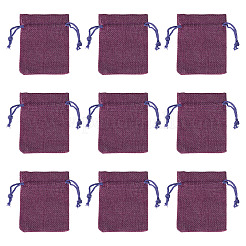 20Pcs Rectangle Polyester Imitation Burlap Packing Pouches Drawstring Bags&nbsp;ABAG-TA0002-02